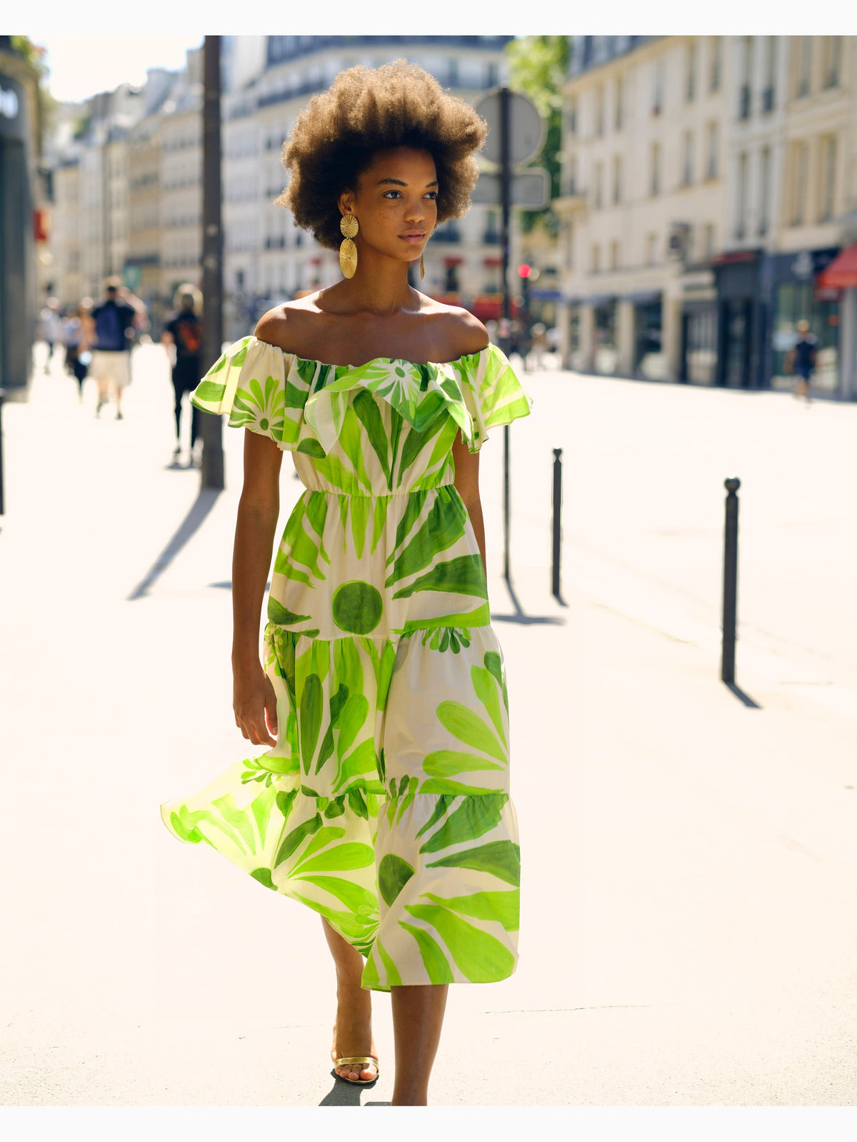 Flora Off-Shoulder Ruffled Midi Dress, Themis Z (2)