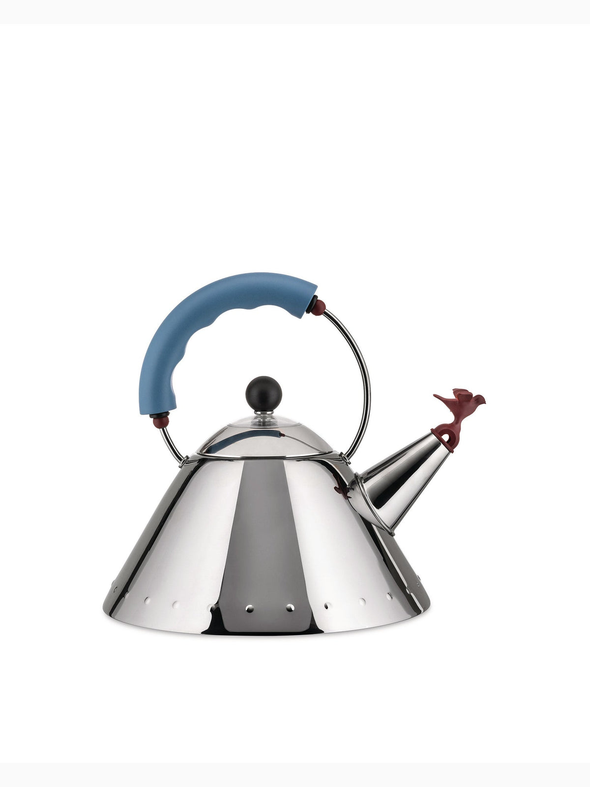 9093 Kettle with Bird Whistle, Black, Alessi