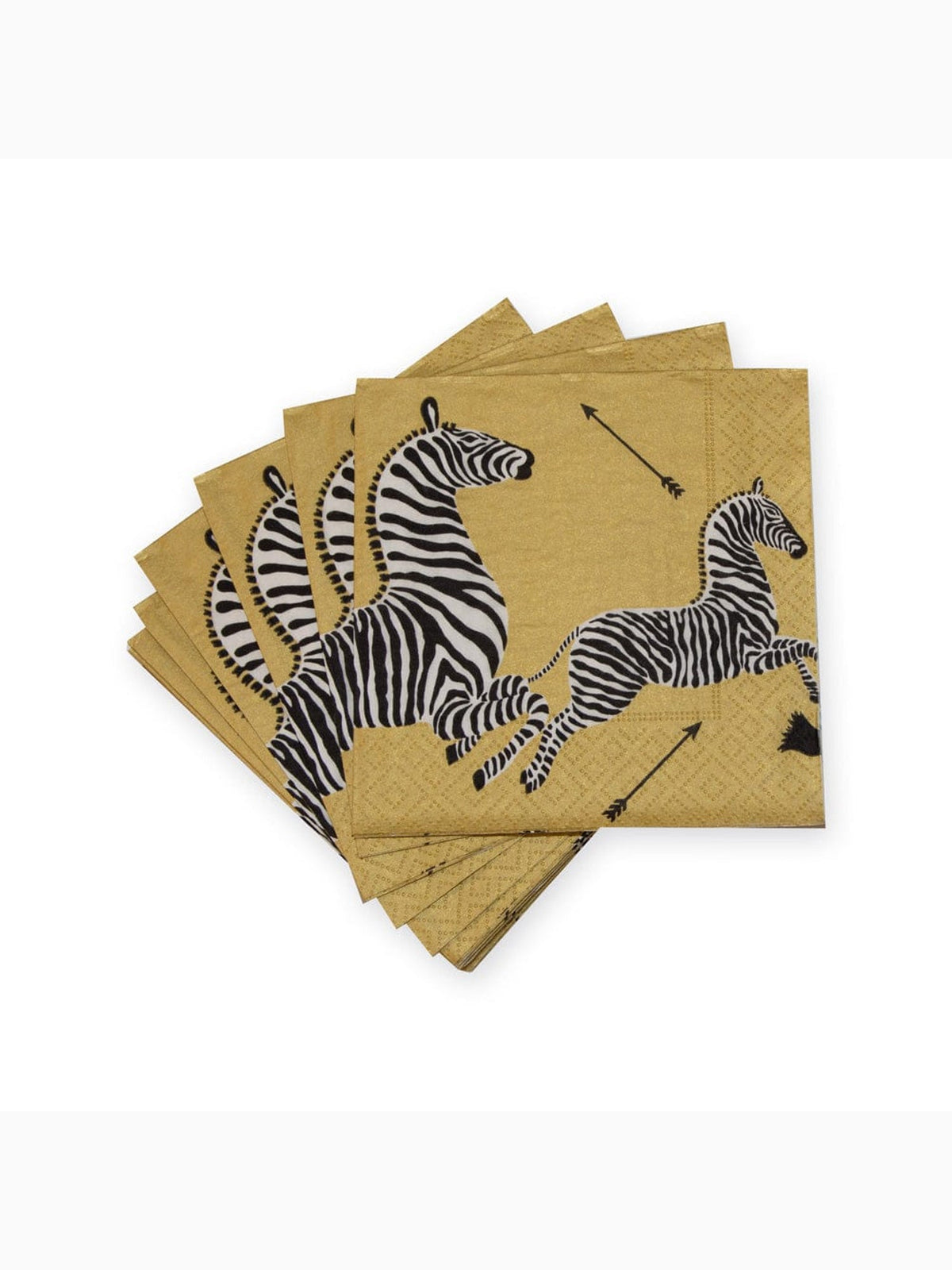 Zebras Cocktail Napkins, Gold, Caspari (2)