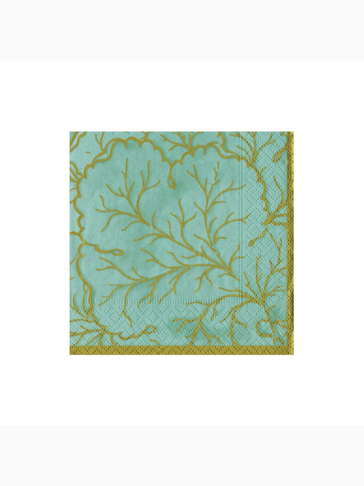 Gilded Majolica Cocktail Napkins, Saltwater, Caspari