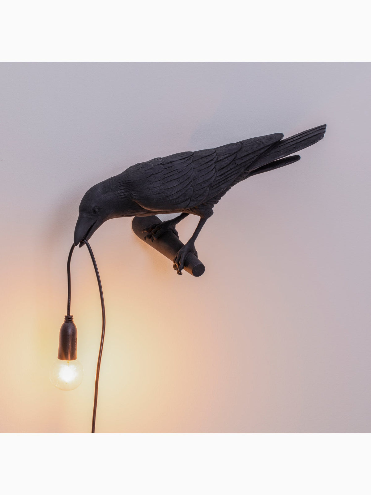Bird Lamp Looking Left, Black, Seletti (2)