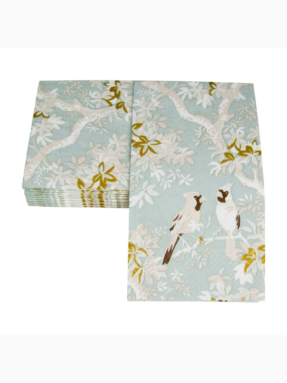 Scenic Songbirds Guest Towels, Celadon, Caspari (3)