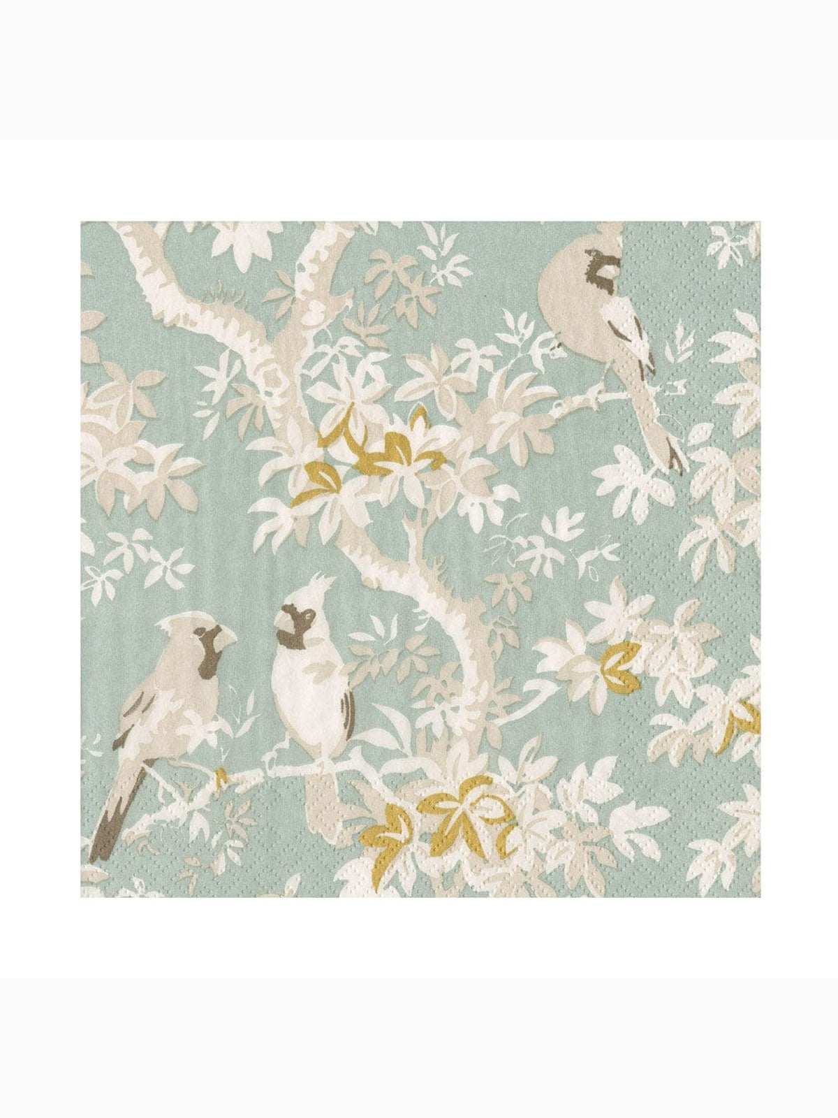 Scenic Songbirds Luncheon Napkins, Celadon, Caspari
