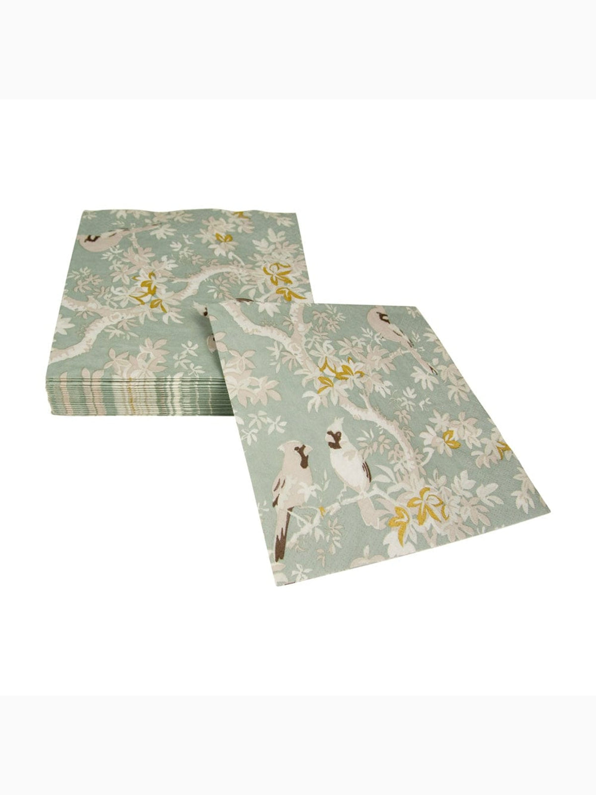 Scenic Songbirds Luncheon Napkins, Celadon, Caspari (3)