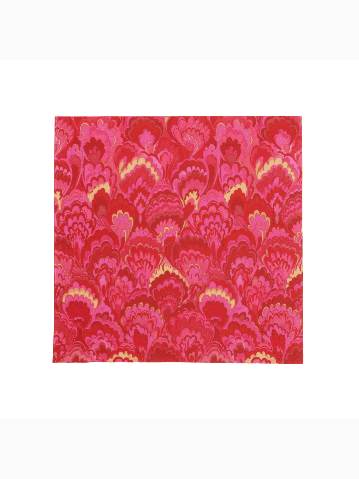 Marbled Ceramica Cocktail Napkins, Red & Fuchsia, Caspari (4)