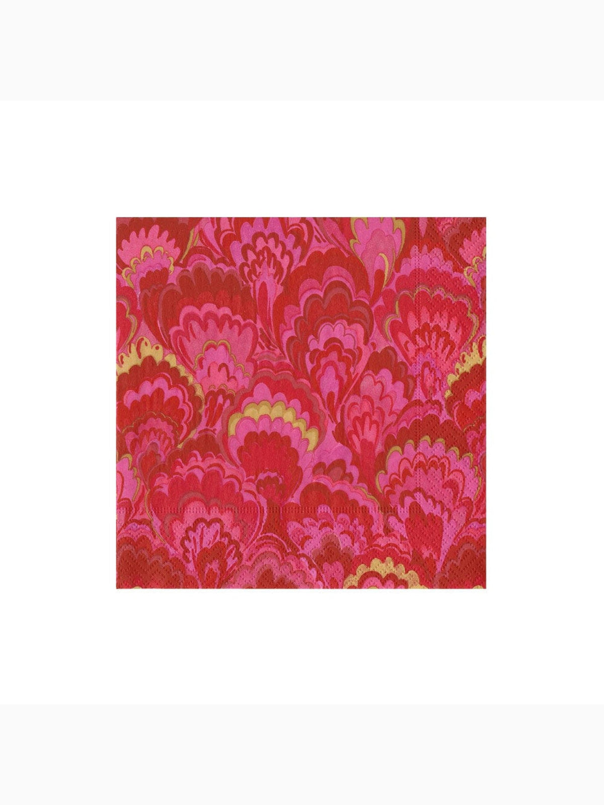 Marbled Ceramica Cocktail Napkins, Red & Fuchsia, Caspari
