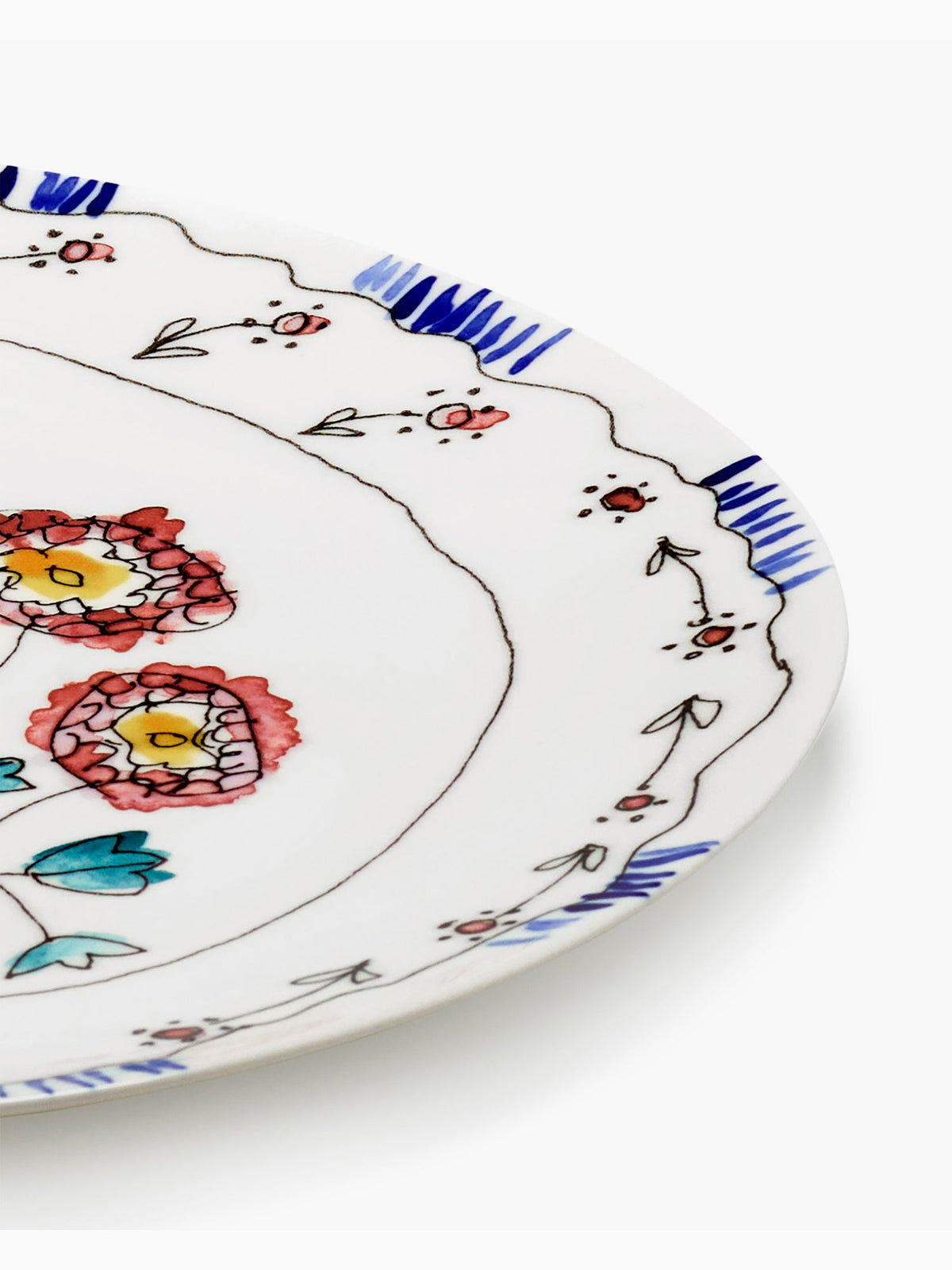 Midnight Flowers Serving Plate S, Anemone Milk, Serax (4)