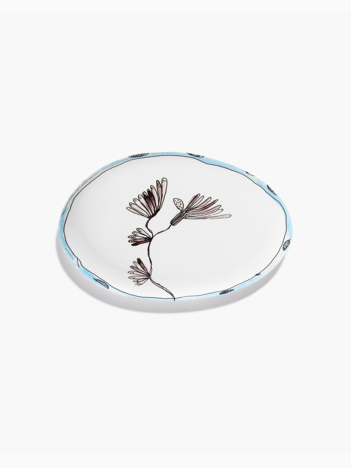 Midnight Flowers Oval Plate °2 S, Camelia Aubergine, Serax (3)