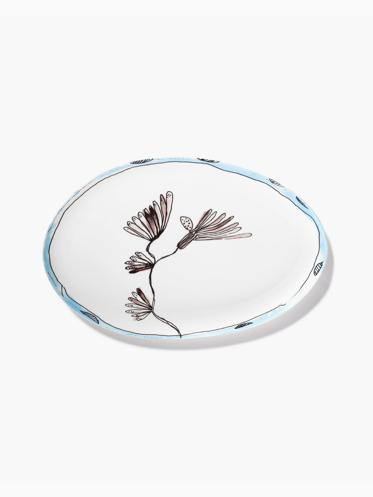 Midnight Flowers Oval Plate °2 L, Camelia Aubergine, Serax (3)