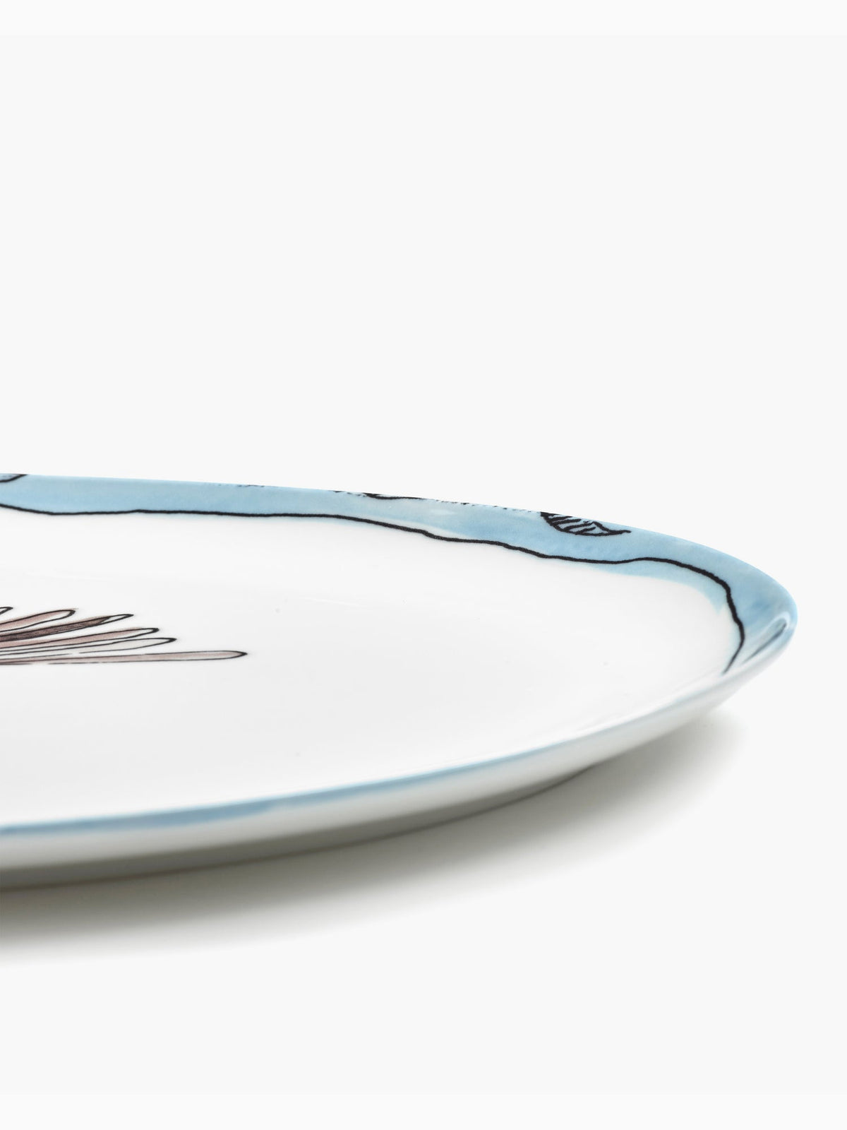 Midnight Flowers Oval Plate °2 L, Camelia Aubergine, Serax (5)