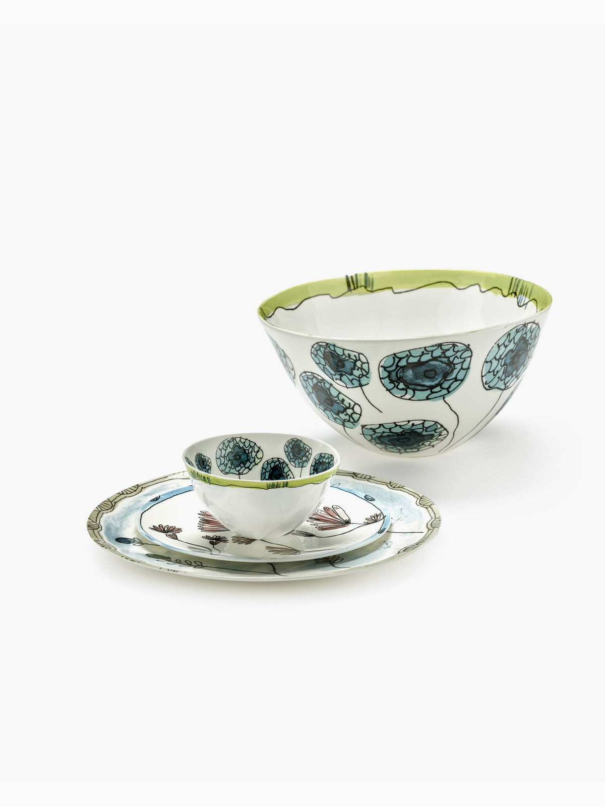 Midnight Flowers Serving Bowl L, Anemone Vaniglia, Serax (5)