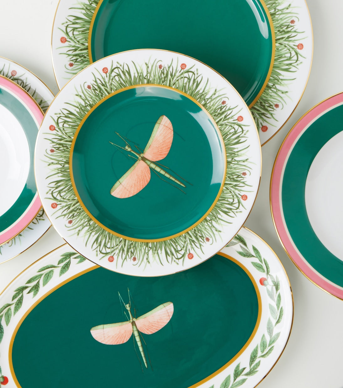 Libellula Oval Platter, Green, La DoubleJ (3)