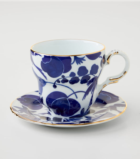 Mama Wildbird Tea Cup and Saucer Set, Blue, La DoubleJ (2)