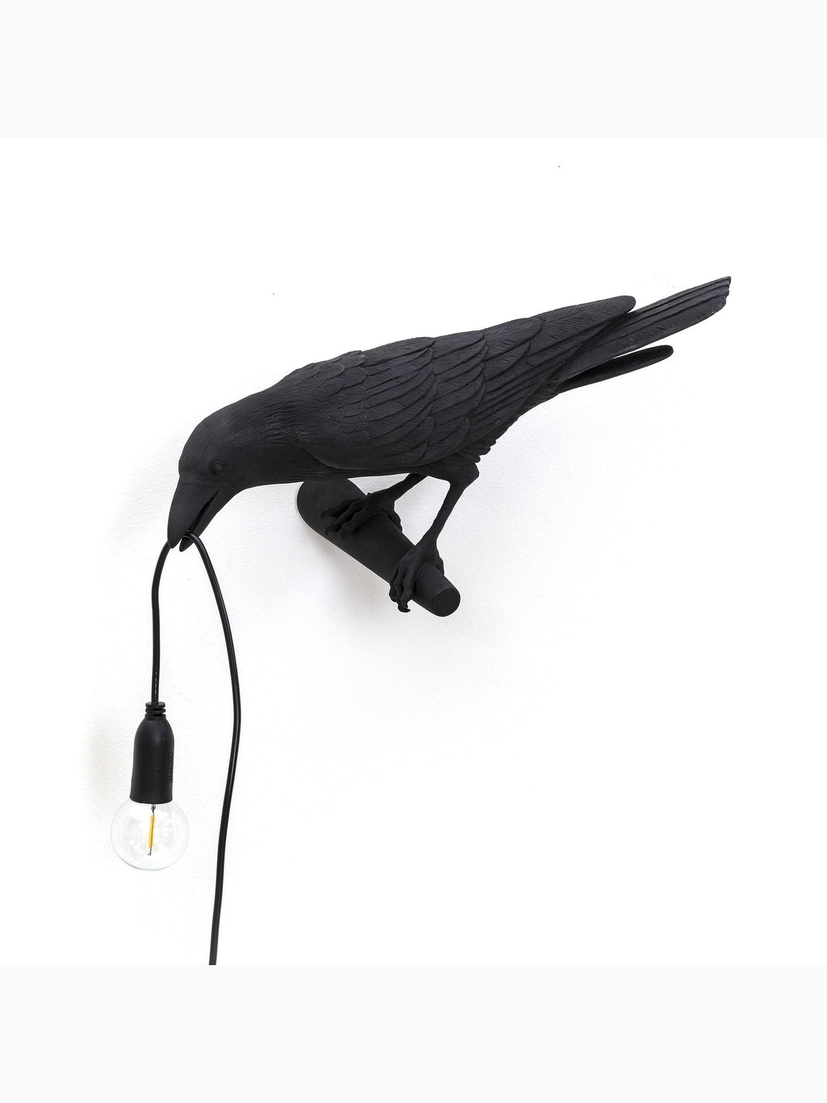 Bird Lamp Looking Left, Black, Seletti