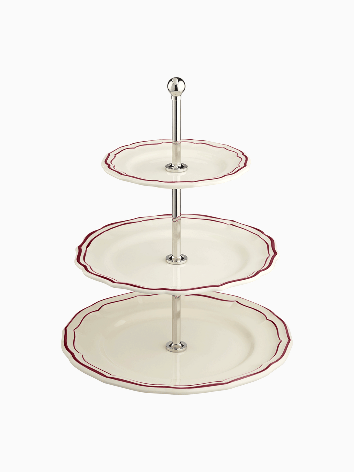 Filet Three-Tier Cake Stand, Burgundy, Gien