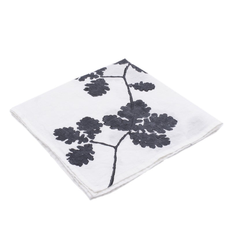Rovere Linen Napkins 45 × 45 cm, Set of 2, Black, Stamperia Bertozzi (2)