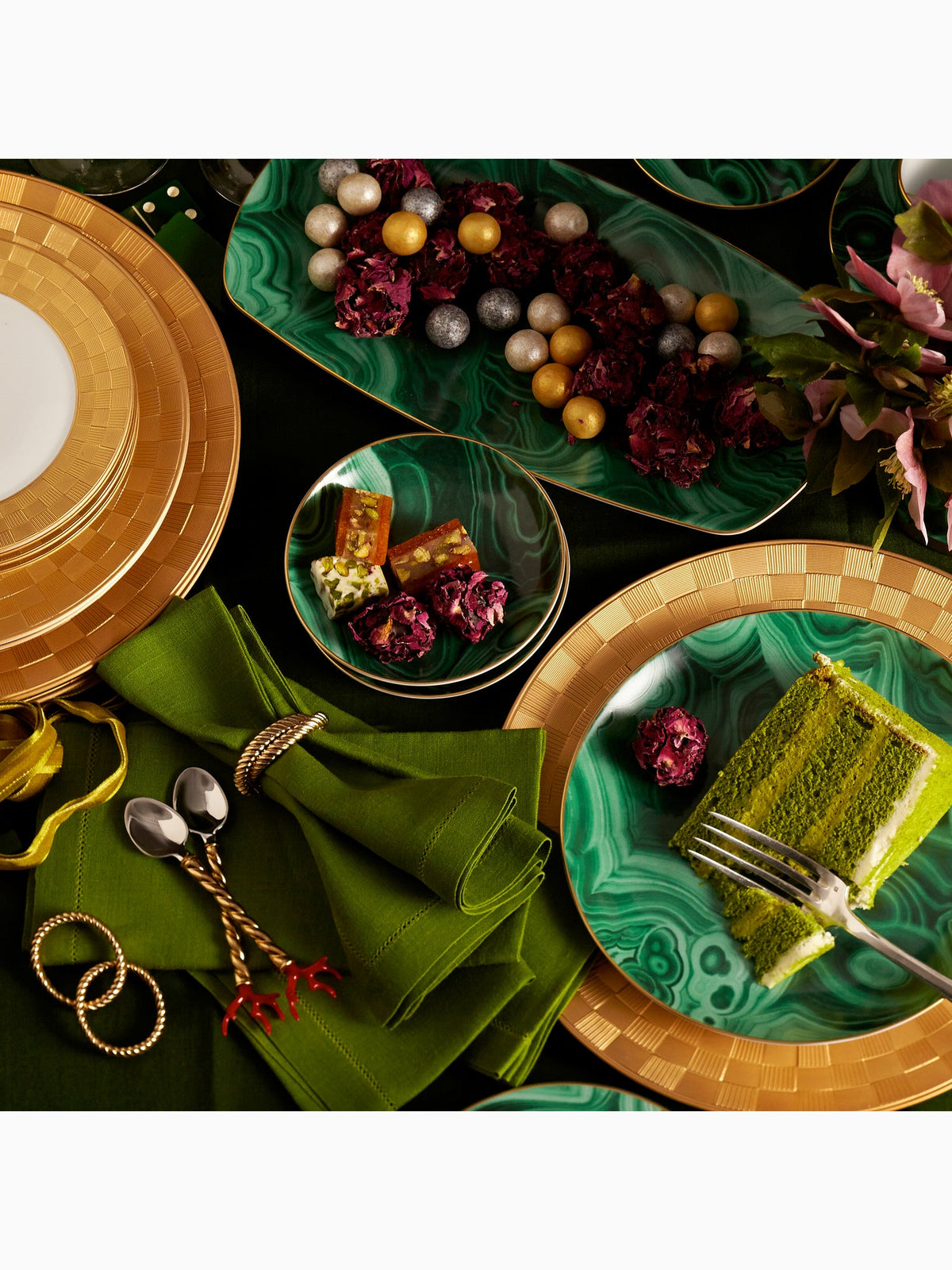 Malachite Rectangular Tray M, L'Objet (3)