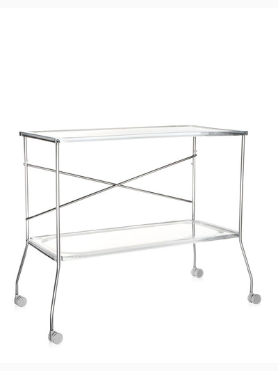 Flip Folding Trolley Table, Crystal, Kartell