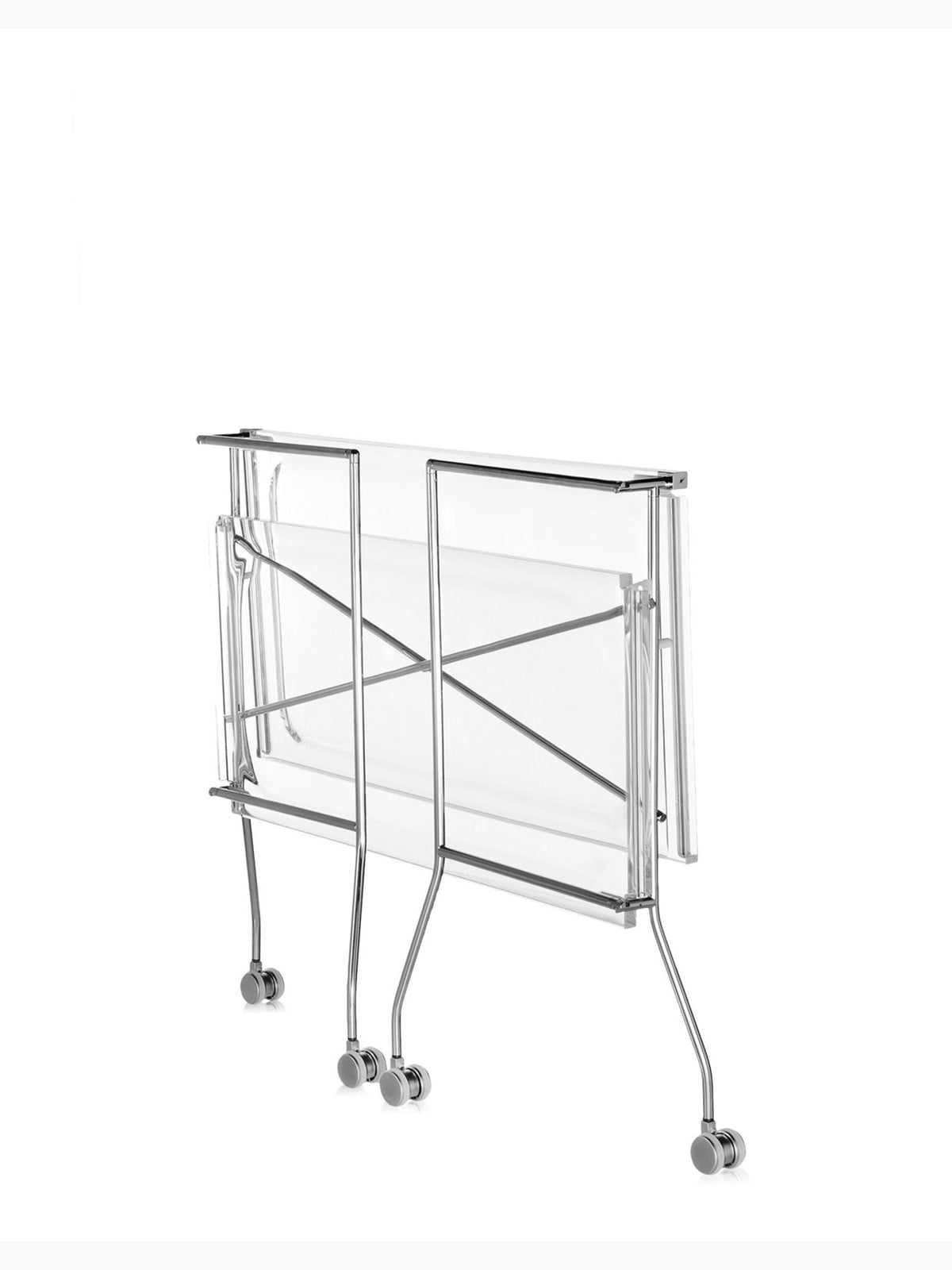 Flip Folding Trolley Table, Crystal, Kartell (5)