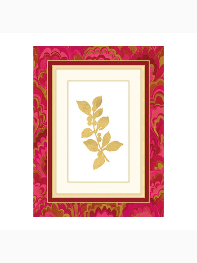 Holly Sprig Marbled Foil Boxed Christmas Cards, Caspari