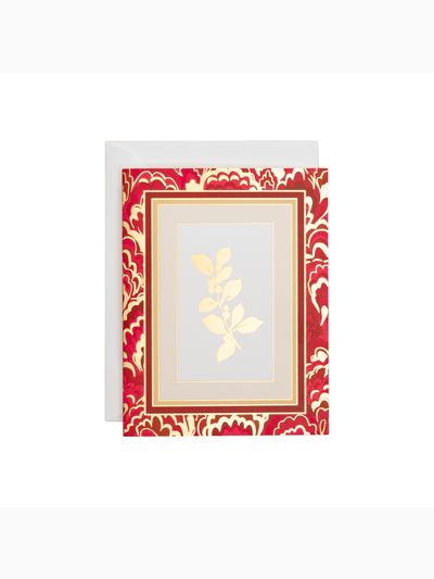 Holly Sprig Marbled Foil Boxed Christmas Cards, Caspari (4)