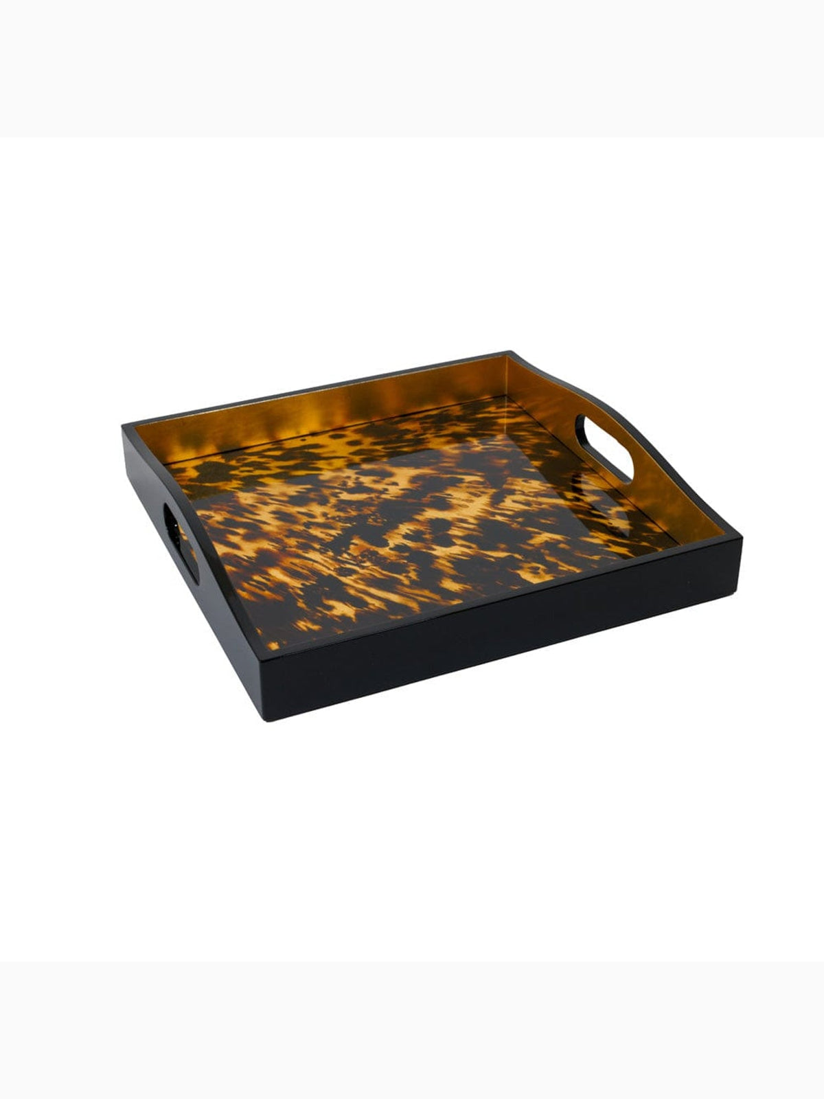 Tortoiseshell Lacquer Square Tray, Caspari