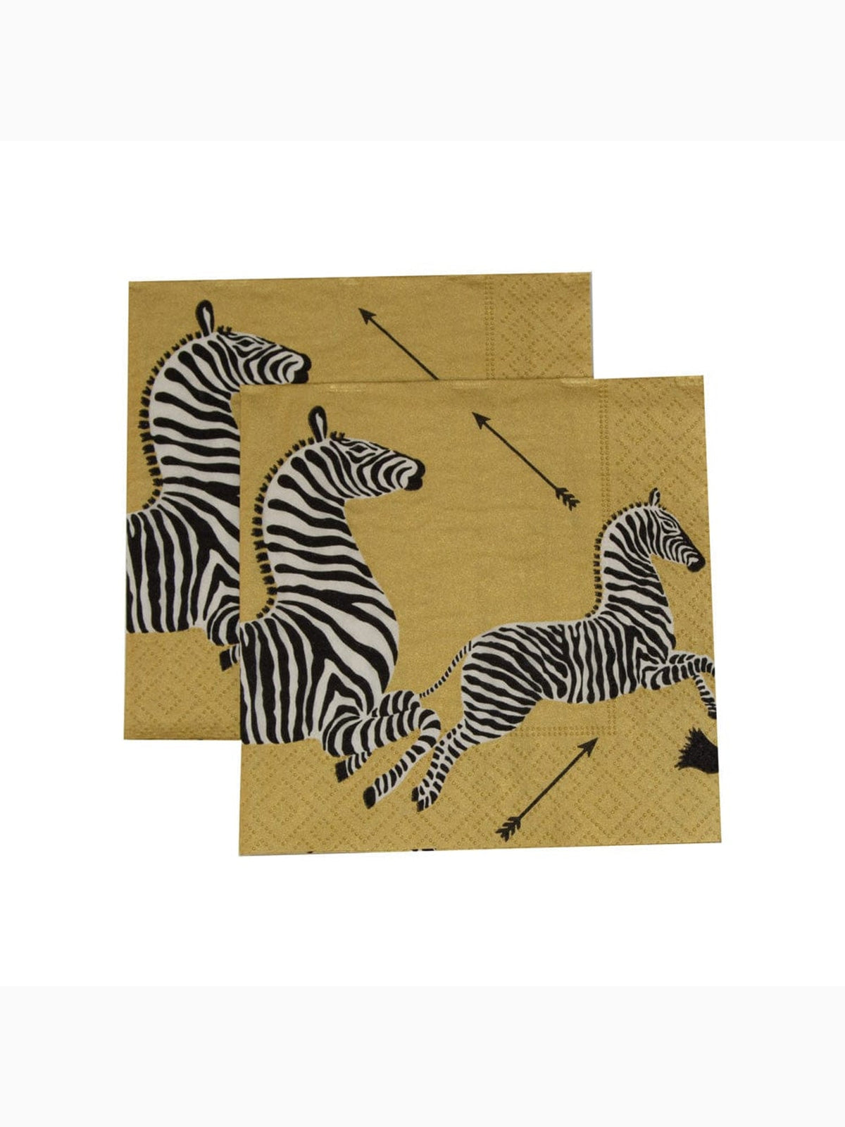 Zebras Cocktail Napkins, Gold, Caspari (3)