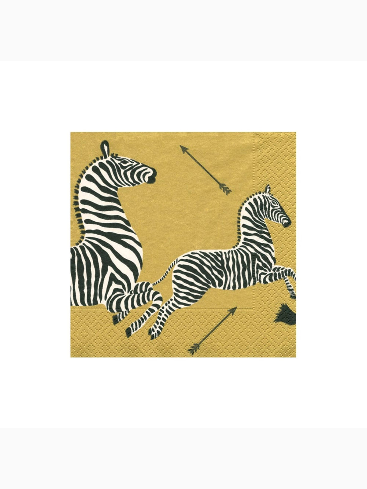 Zebras Cocktail Napkins, Gold, Caspari