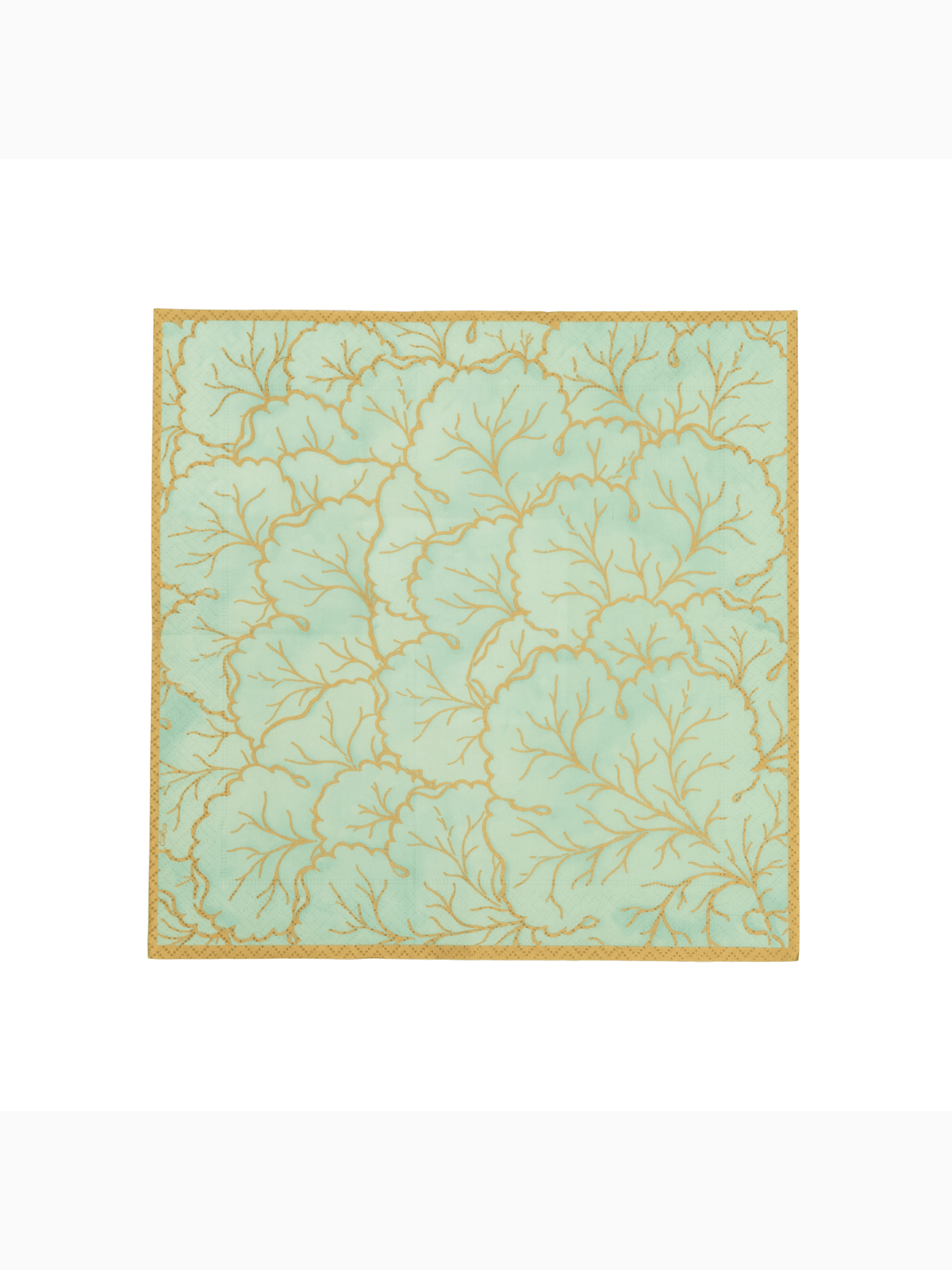 Gilded Majolica Cocktail Napkins, Celadon, Caspari (4)