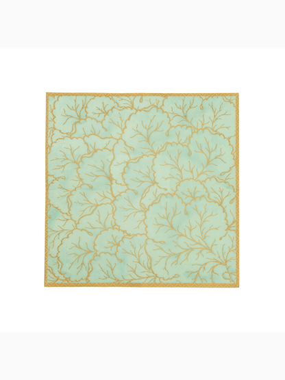Gilded Majolica Cocktail Napkins, Celadon, Caspari (4)