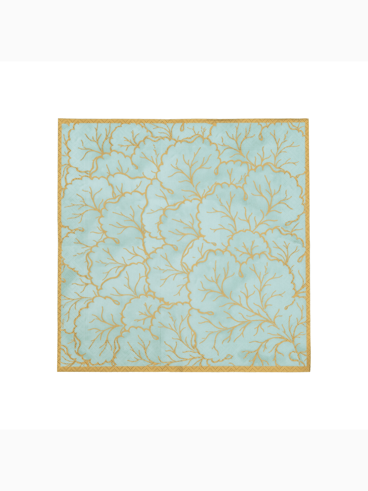 Gilded Majolica Cocktail Napkins, Saltwater, Caspari (4)
