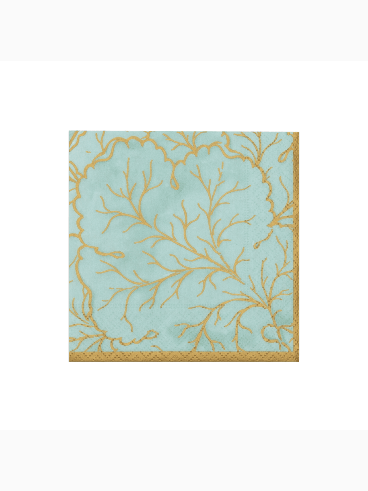 Gilded Majolica Cocktail Napkins, Saltwater, Caspari (3)