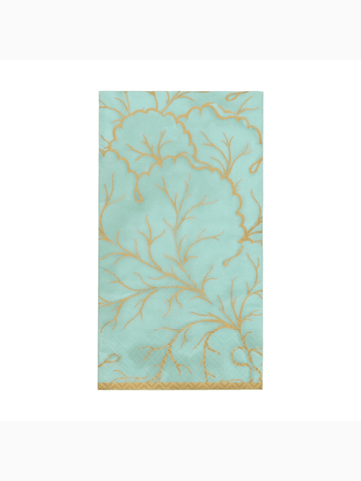 Gilded Majolica Guest Towels, Saltwater, Caspari (3)