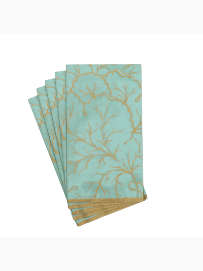 Gilded Majolica Guest Towels, Saltwater, Caspari (2)
