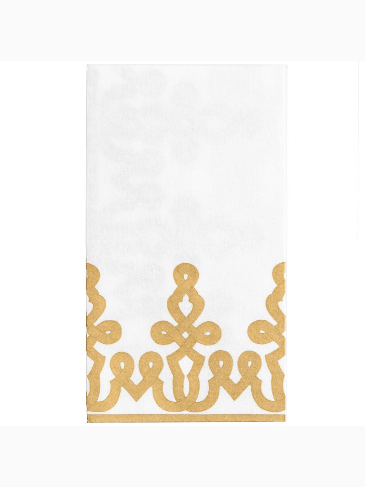 Dessin Passementerie Paper Linen Guest Towels, Gold, Caspari (2)
