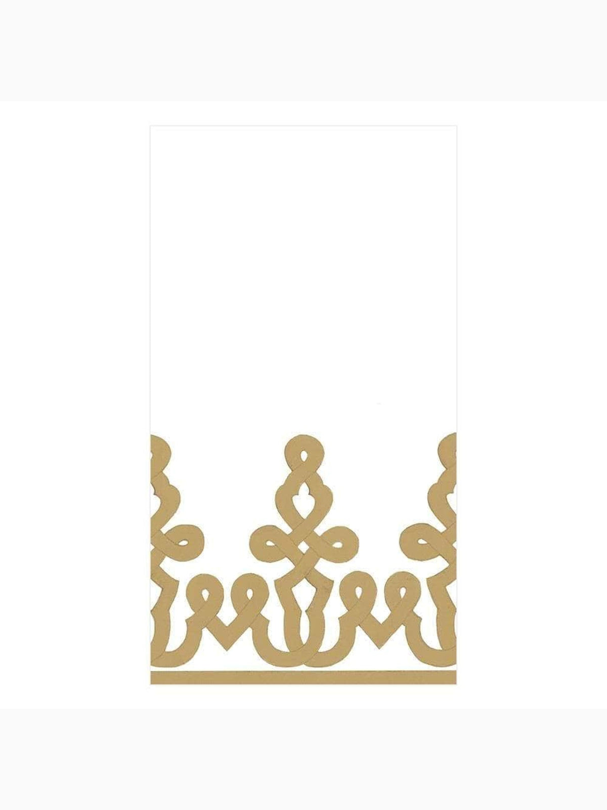 Dessin Passementerie Paper Linen Guest Towels, Gold, Caspari (3)