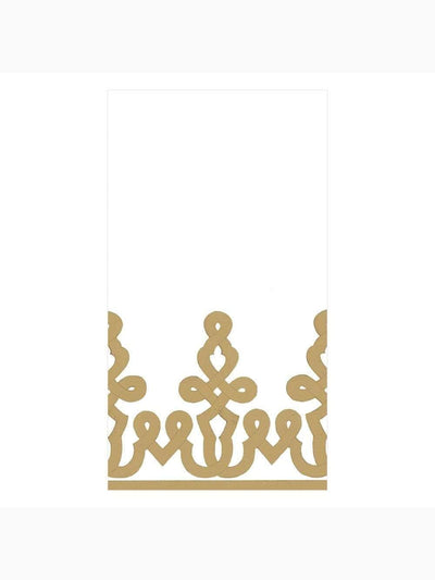 Dessin Passementerie Paper Linen Guest Towels, Gold, Caspari (3)
