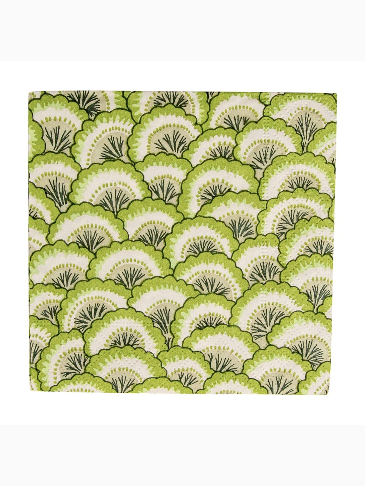Pontchartrain Scallop Cocktail Napkins, Green, Caspari