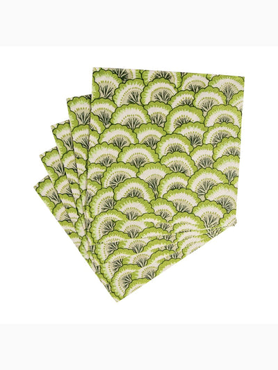 Pontchartrain Scallop Cocktail Napkins, Green, Caspari (2)