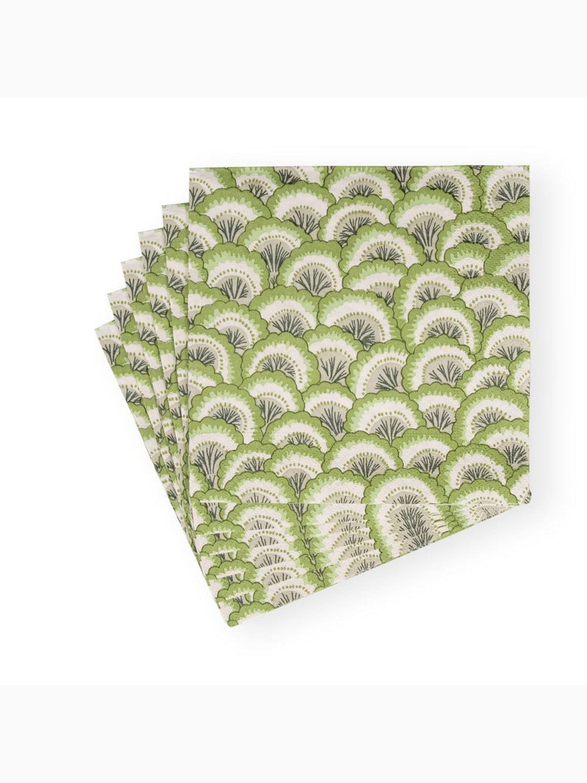 Pontchartrain Scallop Luncheon Napkins, Green, Caspari (2)