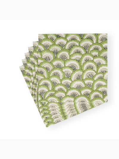 Pontchartrain Scallop Luncheon Napkins, Green, Caspari (2)
