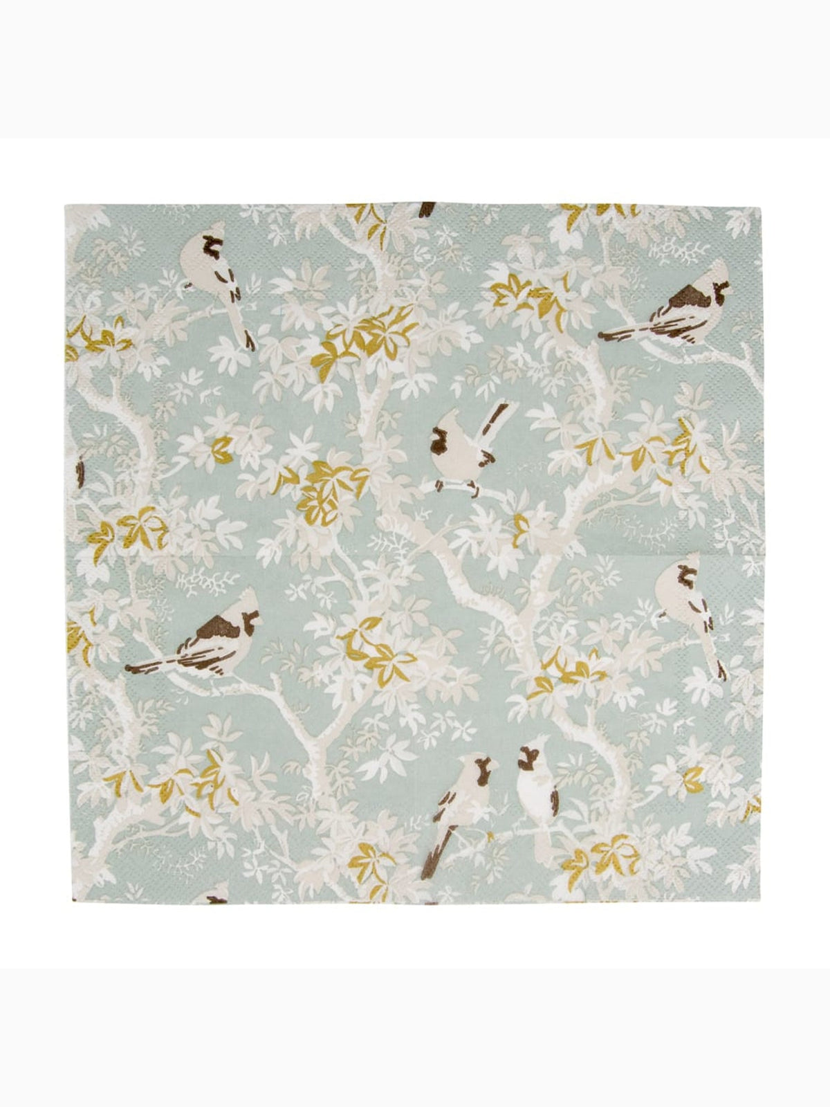 Scenic Songbirds Cocktail Napkins, Celadon, Caspari (4)