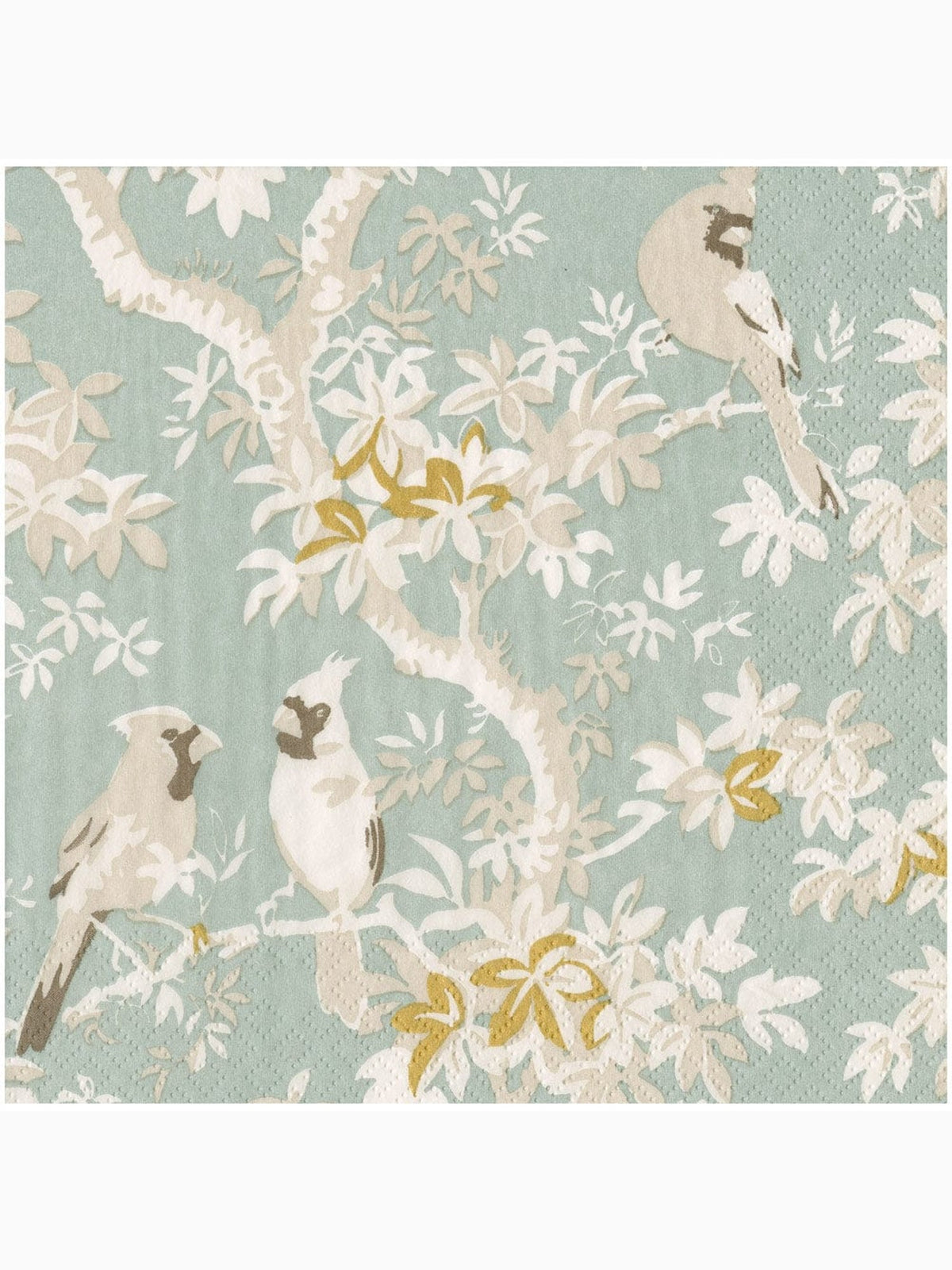 Scenic Songbirds Dinner Napkins, Celadon, Caspari (2)