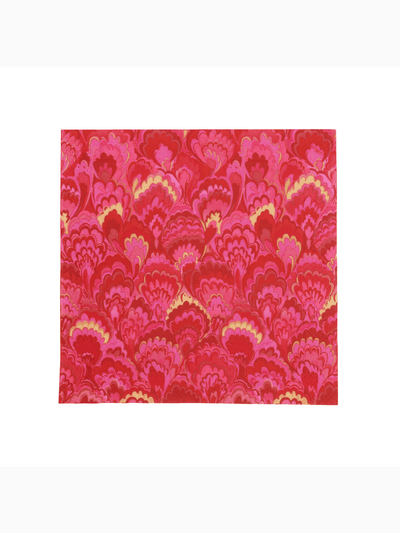 Marbled Ceramica Cocktail Napkins, Red & Fuchsia, Caspari (4)