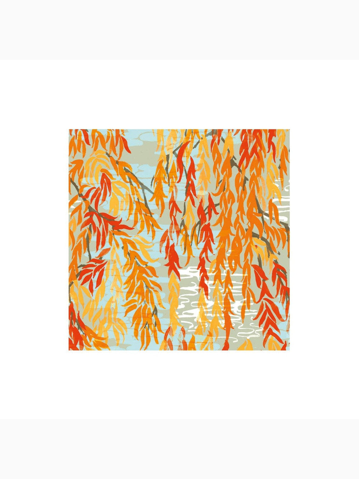 Willows Cocktail Napkins, Coral, Caspari