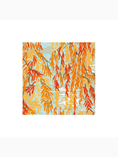 Willows Cocktail Napkins, Coral, Caspari