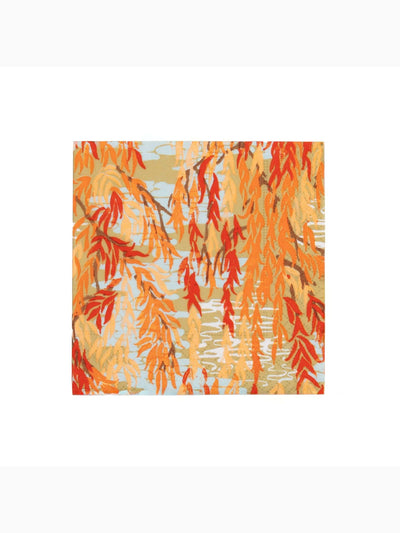 Willows Cocktail Napkins, Coral, Caspari (4)