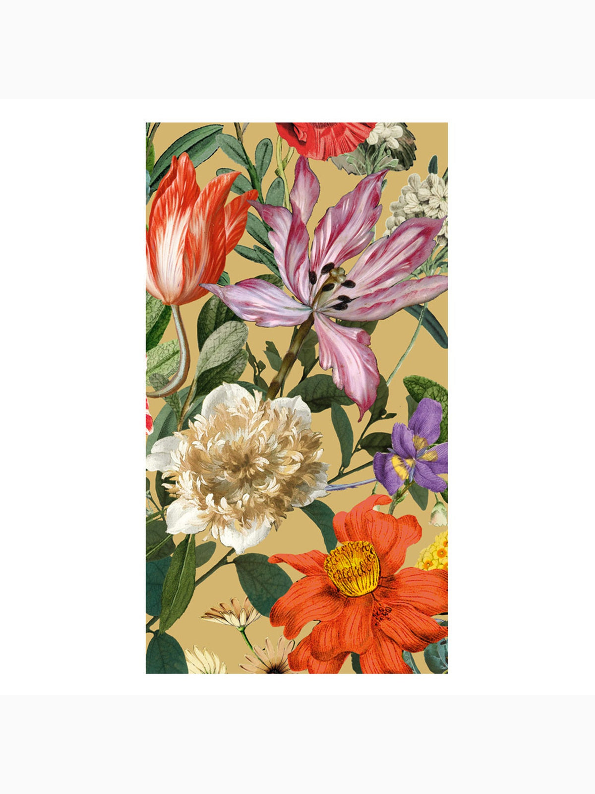 Dutch Floral Guest Towel Napkins, Gold, Caspari