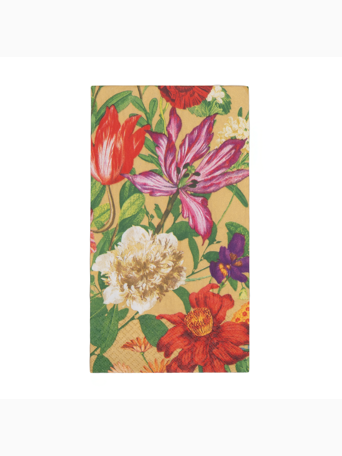 Dutch Floral Guest Towel Napkins, Gold, Caspari (2)