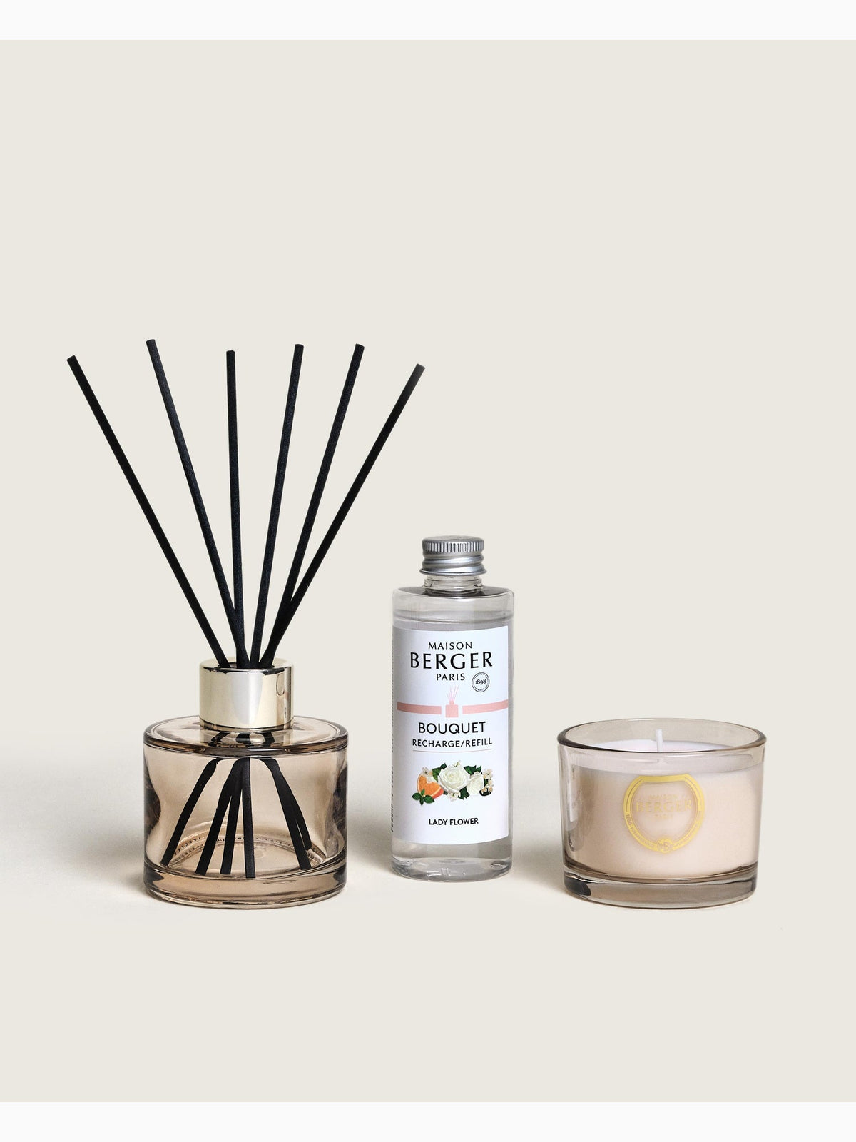 Eternity Mini Diffuser and Candle Duo, Nude, Lampe Berger